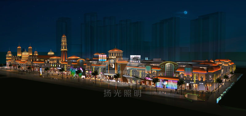 商業(yè)廣場照明設(shè)計(jì)鳥瞰圖