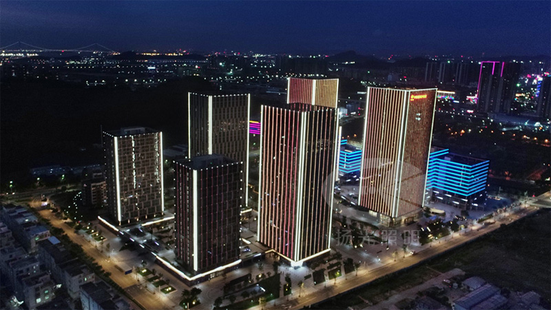 大樓景觀(guān)亮化工程航拍圖