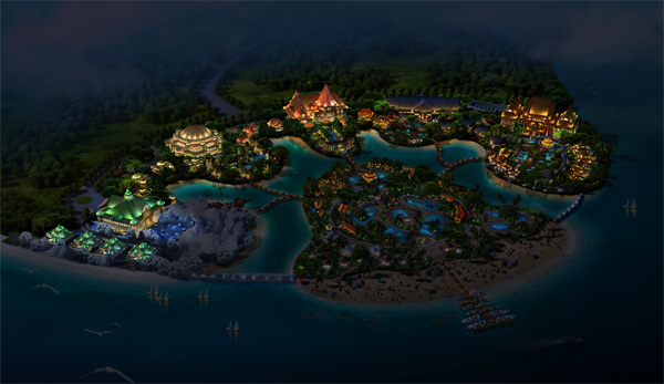 海南?；◢u溫泉城夜景照明工程